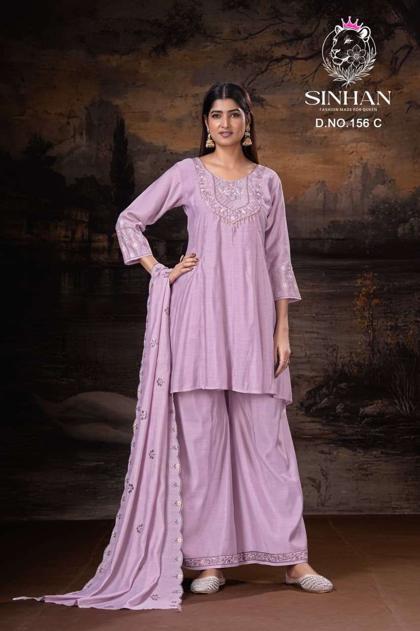 SINHAN 156 CHANDERI COTTON INNER PALAZZO SET REGULAR TYPE SUIT WHOLESALER IN SURAT